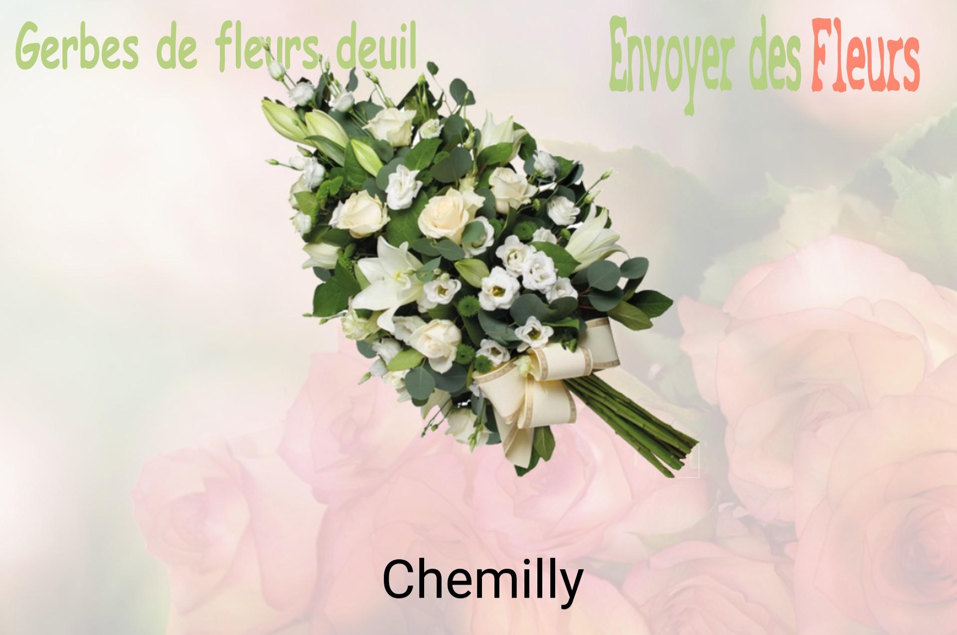 Gerbe de fleurs de deuil livrée à Chemilly